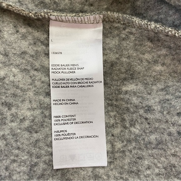 EDDIE BAUER Radiator Fleece 1/4 Zip Pull Over Sweater Mock Neck Size Large NWT - Picture 5 of 6